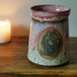 Pink wax/oil burner with mermaid decal