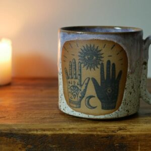 NEW!!! Lilac 2 palm sun/moon mug